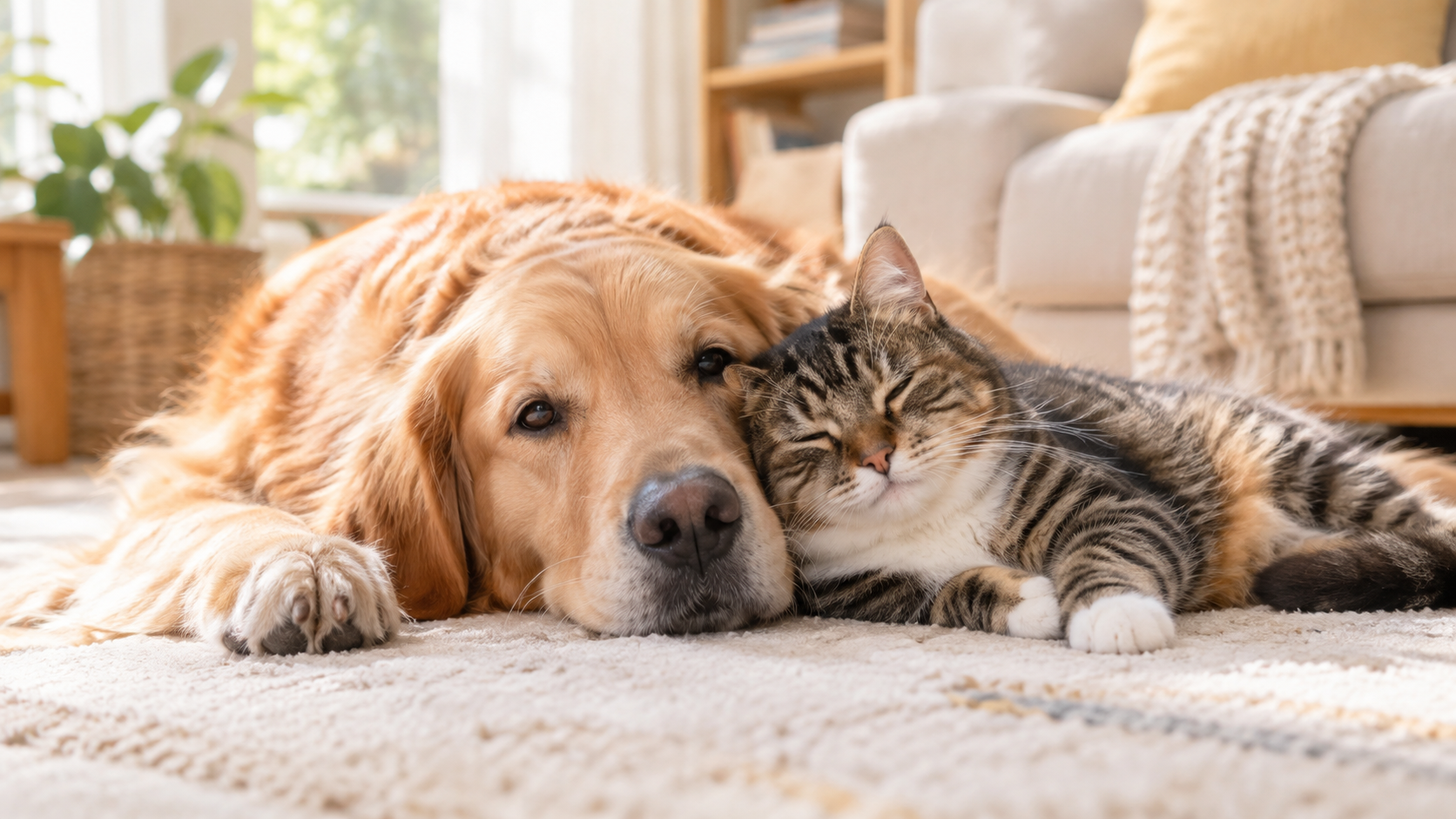 La convivencia entre un perro y un gato